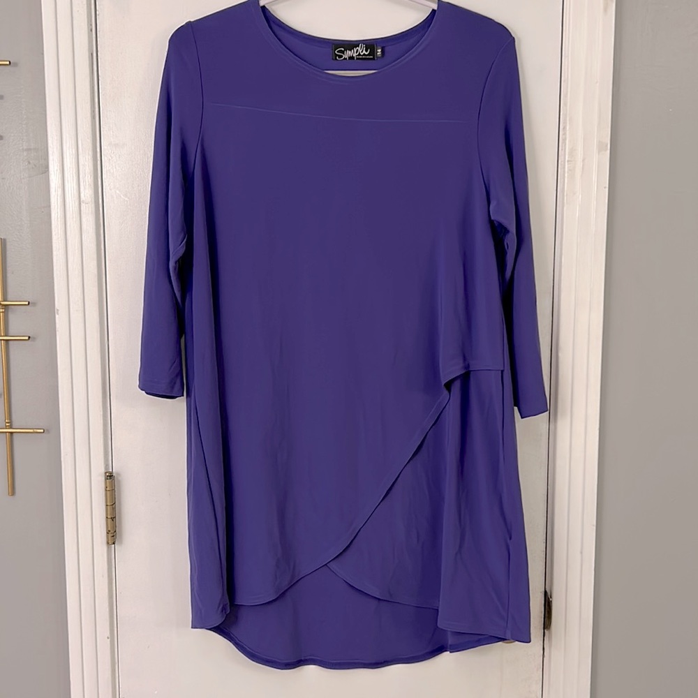 Sympli Cascading Purple Tunic, Sz 14